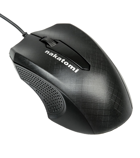 Мышь проводная Nakatomi MON-07U черный, 800 dpi, USB, кнопки - 3