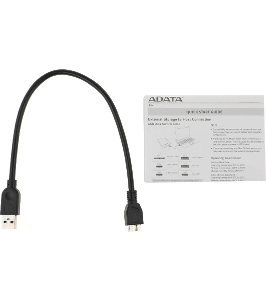 Внешний HDD 2.5' ADATA HV620S, 1TB, USB 3.2 Gen 1 Type-A, 5400 rpm, белый
