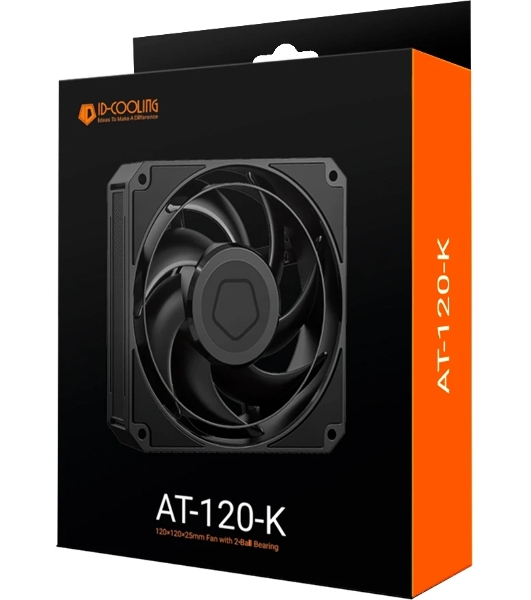 Вентилятор корпусной ID-Cooling AT-120-K, 120 мм, 3000 об/мин, 36.5 дБ, 4-pin PWM, без подсветки