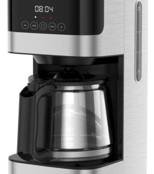 Кофеварка капельная Centek CT-1150 черный/сталь, исп. кофе - молотый, 1.5 л, 1000 Вт.