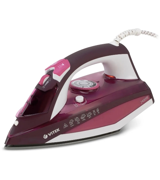 Утюг Vitek VT-1215 (PK) максимальная 2400 Вт.Подошва Ceramic Ultra Care.
