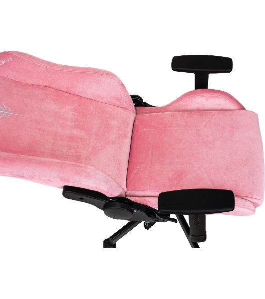 Кресло Knight N1 Fabric розовый, велюр, 120 кг, механизм качания