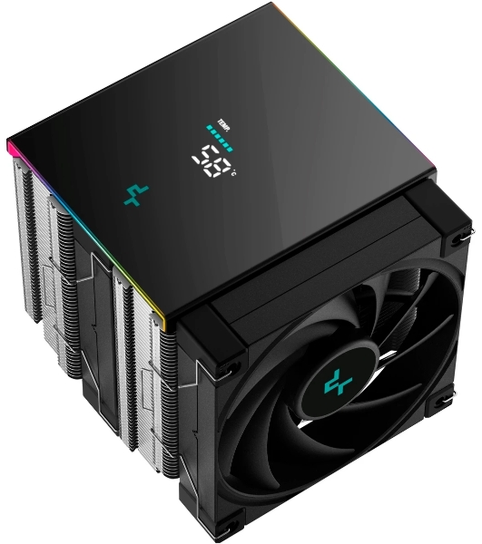 Кулер для процессора DEEPCOOL AK620 DIGITAL SE LGA20XX/1700/1200/115X/AM5/AM4 (9шт/кор, TDP 260W, PWM, DUAL Fan 120мм, 6 тепл. трубок, ARGb, черный) RET (R-AK620-BKADMN-GJD)
