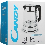 Электрочайник Candy CK-302 серебристый, 1.8 л, 2200 Вт, скрытый нагревательный элемент, фото2