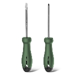 Набор отверток 'Home Series Green' Deli HT1002L 2шт SL5x100+PH1x100, эксклюзивный дизайн, рукоятка из высококачественного софттач пластика, фото 1