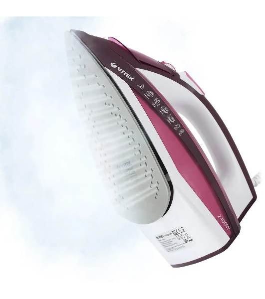 Утюг Vitek VT-1215 (PK) максимальная 2400 Вт.Подошва Ceramic Ultra Care.