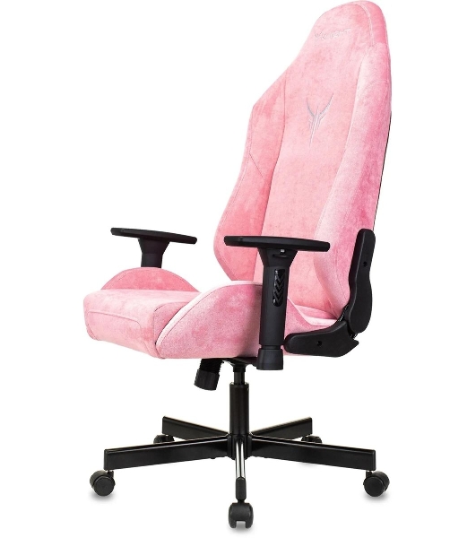 Кресло Knight N1 Fabric розовый, велюр, 120 кг, механизм качания