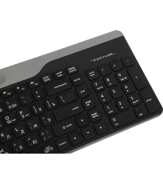 Клавиатура беспроводная A4Tech Fstyler FBK25, USB, Bluetooth/Радиоканал, черный/серый