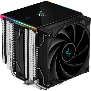 Кулер для процессора DEEPCOOL AK620 DIGITAL SE LGA20XX/1700/1200/115X/AM5/AM4 (9шт/кор, TDP 260W, PWM, DUAL Fan 120мм, 6 тепл. трубок, ARGb, черный) RET (R-AK620-BKADMN-GJD)