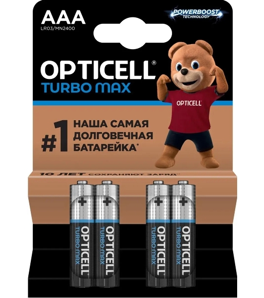 Батарея Opticell Turbo MAX LR03 AAA (4шт) блистер
