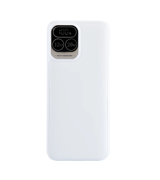 Портативный аккумулятор Perfeo Powerbank Atomic Age 20000 mAh/LED дисплей/PD + QC 3.0/Type-C/2 USB/Выход: 5A, max 22.5W белый (PF_E1475)