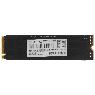 Накопитель SSD QUMO Novation, 512Gb, PCIe 3.0 x4, M.2 2280, NVMe, R/W 2500/1900