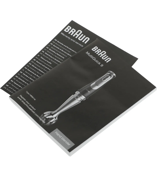 Блендер погружной Braun MQ9135XI черный, 1200 Вт, плавная регулировка, турбо