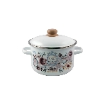 Кастрюля Appetite 1RD221М Roses с крышкой, эмалированная сталь, цилиндрическая 5,5 л, фото 1