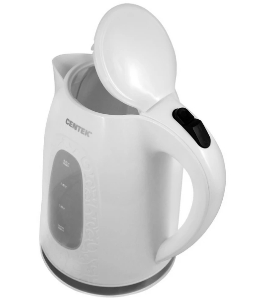 Электрочайник Centek CT-0041 белый, 2.0 л, 2200 Вт, скрытый нагревательный элемент