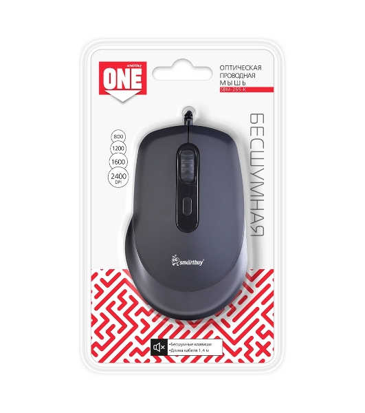 Мышь проводная Smartbuy ONE 265-K черная (SBM-265-K)
