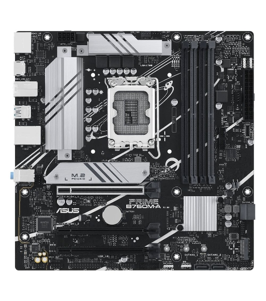 Материнская плата ASUS PRIME B760M-A-CSM, Socket LGA 1700, Intel B760, 4xDDR5, 4xSATA, 2xM.2, 1xPCIe 4.0 x16, 1xPCIe 4.0 x4, 2xHDMI, 1xDP, 1x 2.5Gb LAN, 2xUSB-A 3.1, 4xUSB-A 2.0, 3x3.5 мм, 7.1, mATX