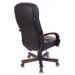 Кресло Бюрократ T-9908/WALNUT черный, кожа, фото3