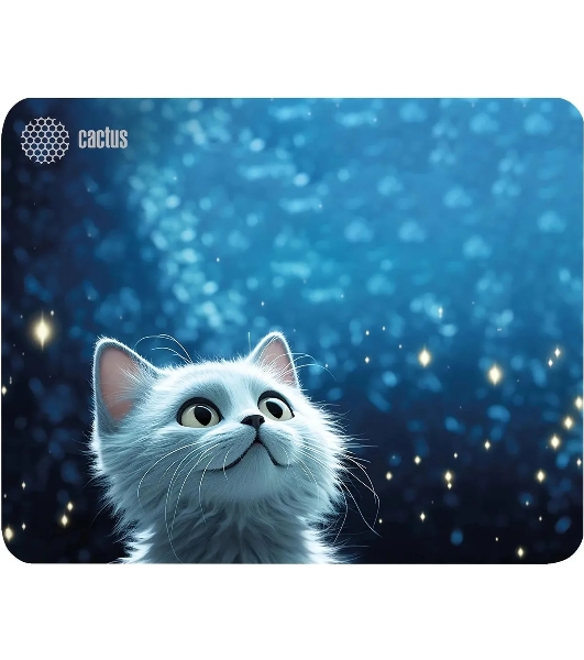 Коврик для мыши Cactus белый Cat 300x250x3мм (CS-MPC-D11M)
