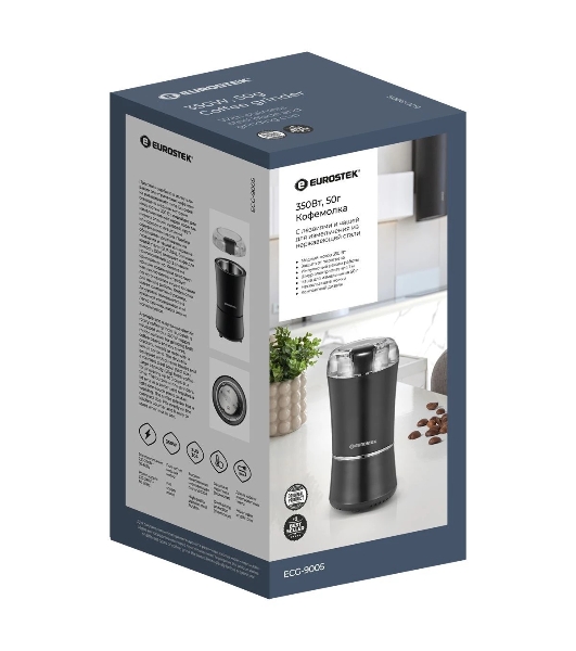 Кофемолка Eurostek ECG-9005 350 Вт, 50 гр, черный