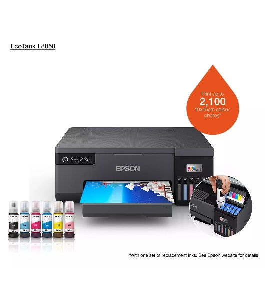 Принтер струйный Epson L8050 (C11CK37405/C11CK37402/C11CK37504/C11CK37507/C11CK37506), A4, цветное, печ. до 8 стр/мин., 1440 x 5760 dpi, USB, Wi-Fi