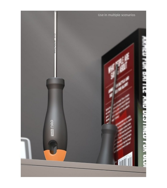 Крестовая отвертка 'Home Series Gray' Deli HT1203C PH0x75мм Эксклюзивный дизайн, рукоятка из высококачественного софттач пластика