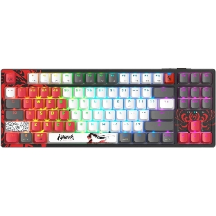 Клавиатура беспроводная A4Tech Bloody WS87 Naraka USB, Bluetooth/Радиоканал черный/красный