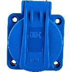 Розетка панельная IEK MAGNUM PSN71-016-3-2-44-K07 2P+PE 16А IP44 РП11-3 с защ. крышкой с заземл. син., фото4