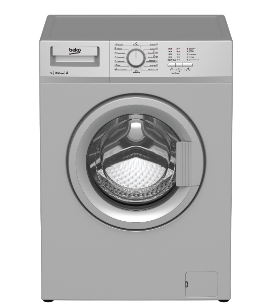 Стиральная машина Beko WRS 55P1 BSS серебристый, загрузка фронтальная 5 кг, 1000 об/мин., класс: А