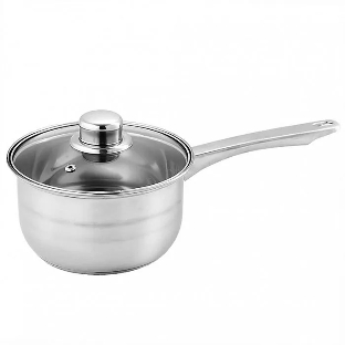 Ковш WEBBER BE-155/2 из нерж стали со стеклянной крышкой (d=16; 1.9 л) (12)