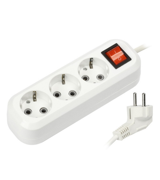 Удлинитель Smartbuy (SBE-16-3-02-ZS) 3 гнз х 2,0 м (16А/3.5 кВт, ПВС 3х1.0)
