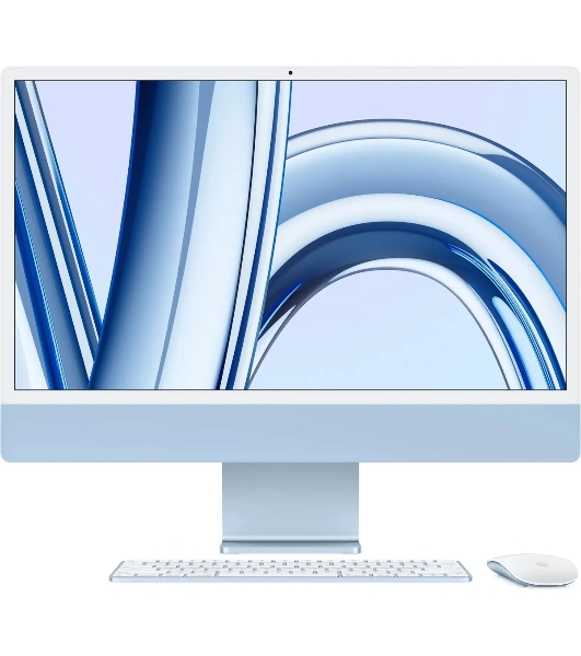 Моноблок Apple iMac A2874 24' 4.5K M3 8 core (4) 8Gb SSD 256Gb 8 core GPU macOS WiFi BT 143W клавиатура мышь Cam синий 4480x2520