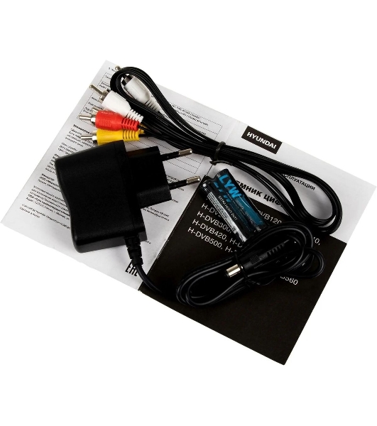 Приставка для цифрового ТВ Hyundai H-DVB500 черный, DVB-T2, DVB-T, DVB-C, HDMI, USB 2.0 х2
