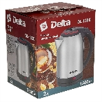 Чайник электрический Delta DL-1330 нерж с красным, фото 1