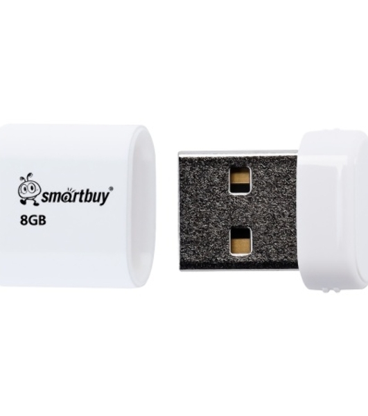 Флешка USB Smartbuy Lara white (SB8GBLara-W), 8Gb, USB 2.0, R/W 15/5, белый