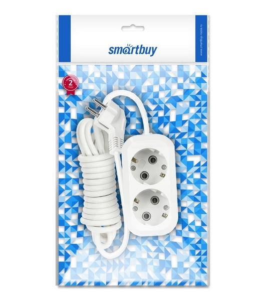 Удлинитель Smartbuy (SBE-16-2-02-Z) 2 гнз х 2,0 м (16А/3.5 кВт, ПВС 3х1.0)