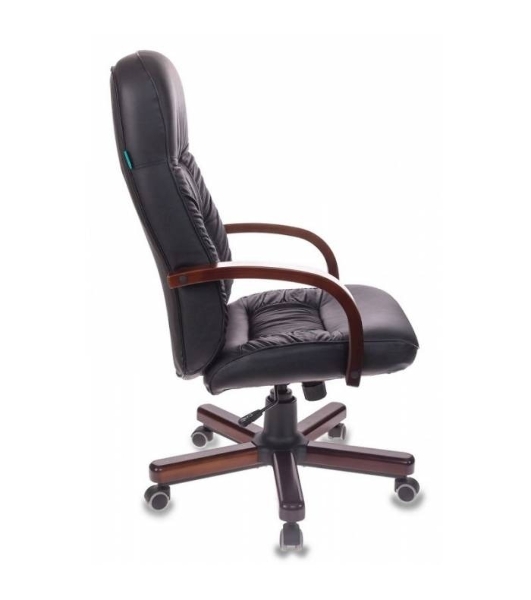 Кресло Бюрократ T-9908/WALNUT черный, кожа