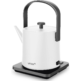 Чайник электрический Vitek VT-WK1001 0.8л. 1000Вт белый/черный корпус: металл
