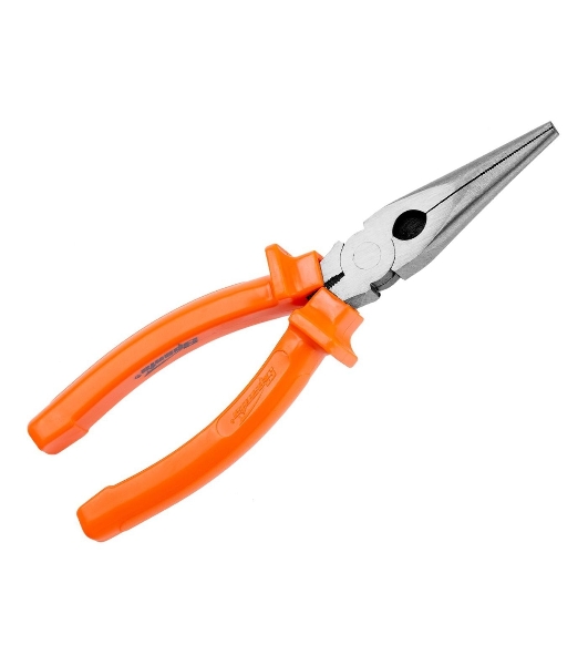 Длинногубцы Sparta Classic, 180 мм, прямые шлифованные, пластмассовые рукоятки