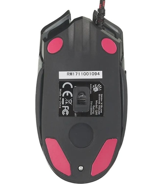 Мышь проводная A4Tech Bloody Q80 черный, 3200 dpi, USB, кнопки - 8