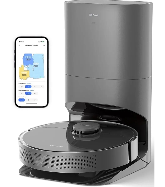 Робот-пылесос Dreame RLS6AD D10S Plus черный, 5200 мА·ч Li-Ion, уборка сухая/влажная, пылесборник контейнер 0.4 л