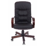 Кресло Бюрократ T-9908/WALNUT черный, кожа, фото7