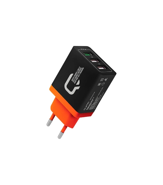 Сетевое зарядное устройство Qumo Quick Charge 3.0 3 USB (Charger 0019), 3 USB, 4.2A, 1 USB (QC 3.0, FCP, AFC) + 2 USB 2,1A, черный