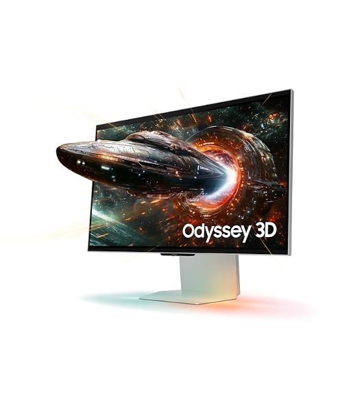 Монитор 27' Samsung Odyssey 3D G90XF IPS 3840x2160, 165 Гц, 1 мс, 16:9, 350 кд/м², 2xHDMI 2.1, DP, USB Hub (2x USB 3.2), 3D без очков, Edge Lighting, динамики (2x5 Вт), FreeSync, G-Sync, HDR10, черный