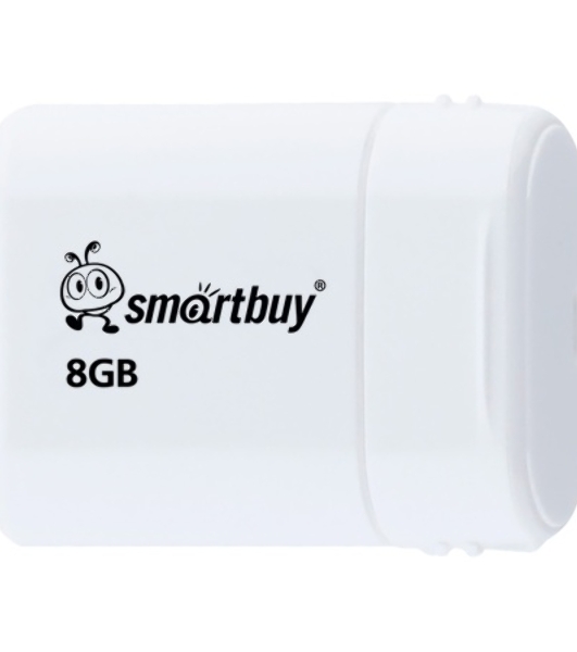 Флешка USB Smartbuy Lara white (SB8GBLara-W), 8Gb, USB 2.0, R/W 15/5, белый
