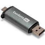 Кард-ридер ExeGate CR-201CA/серый/SDXC/SDHC/SD/microSDXC/microSDHC/microSD/USB Type-A/Type-C/алюминий, фото3