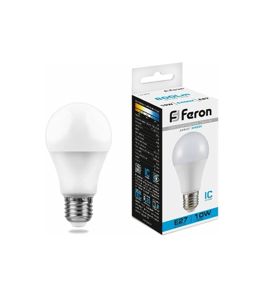 Лампа светодиодная Feron LB-92 10W 230V E27 6400K A60