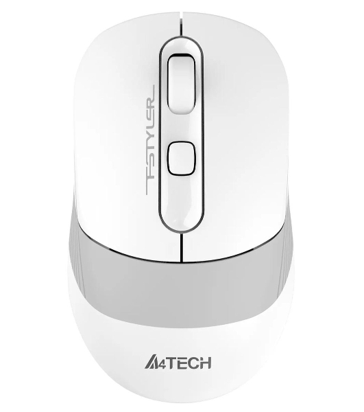 Мышь беспроводная A4Tech Fstyler FB10C белый/серый, 2000 dpi, радиоканал, Bluetooth, USB, кнопки - 4