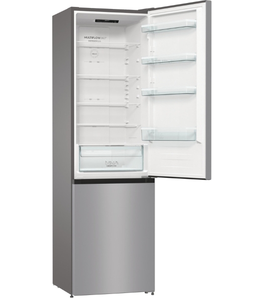 Холодильник Gorenje NRK6201ES4 серебристый двухкамерный 235/96 л морозилка снизу, No Frost