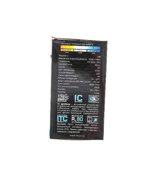 Лампа светодиодная Feron LB-92 10W 230V E27 6400K A60